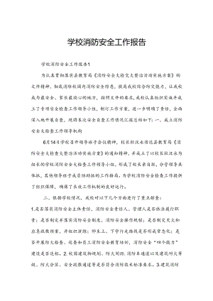 学校消防安全工作报告.docx