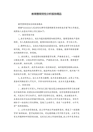 教育整顿党性分析报告精品.docx