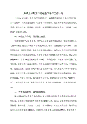 乡镇上半年工作总结及下半年工作计划.docx