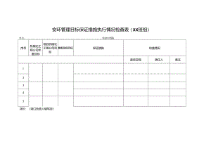 安环管理目标保证措施执行情况检查表(XX班组).docx