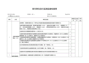 排污单位自行监测监督检查表Word版.docx