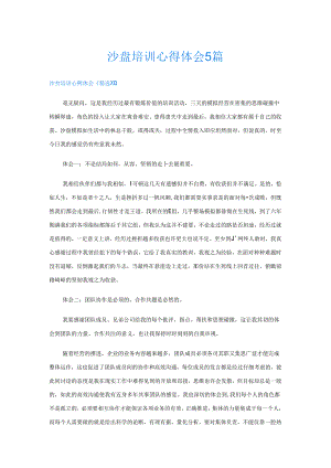 沙盘培训心得体会5篇.docx