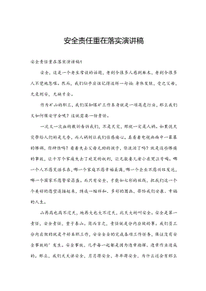 安全责任重在落实演讲稿.docx
