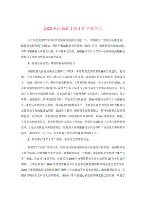 2024审计局党支部工作小结版本.docx