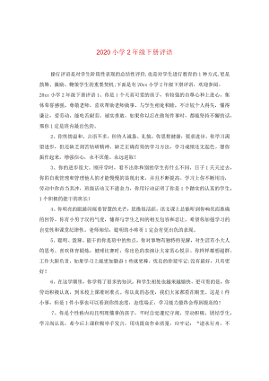 2024小学二年级下册评语.docx
