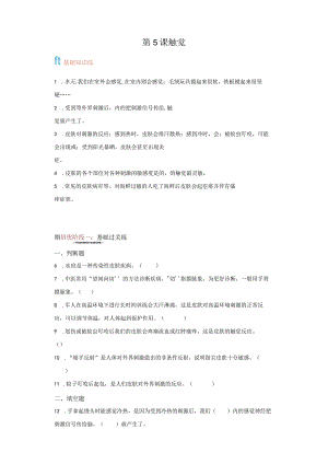 青岛版科学六年级下册5触觉同步分层作业.docx
