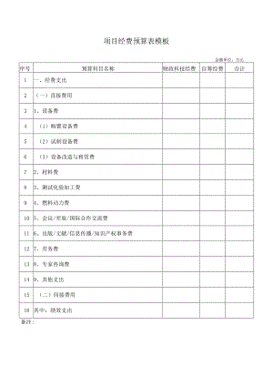 项目经费预算表模板.docx