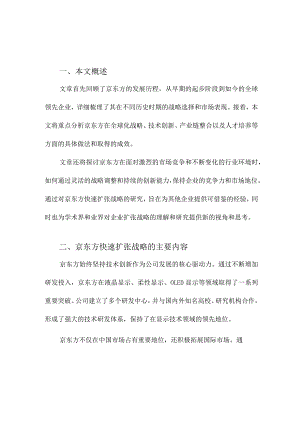 京东方快速扩张战略的研究.docx