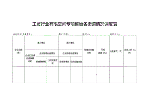 工贸行业有限空间专项整治各街道情况调度表.docx