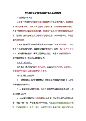 核心素养在小学阶段的具体表现之运算能力.docx