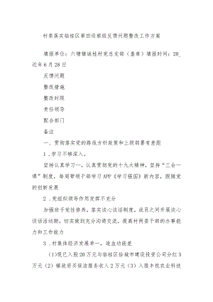 村委落实临桂区第四巡察组反馈问题整改工作方案.docx