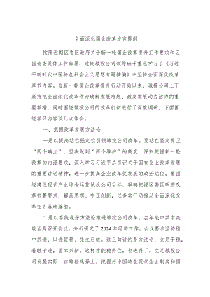 全面深化国企改革发言提纲.docx