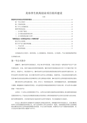 【《美容养生机构创业项目组织建设》4100字（论文）】.docx