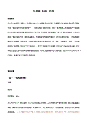「小说精读」韩少功：《三毛》.docx
