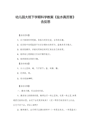 幼儿园大班下学期科学教案《盐水真厉害》含反思.docx