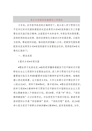 某乡乡村组织振兴实施情况工作报告.docx