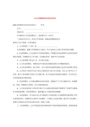2024试用期劳动合同合约例文.docx