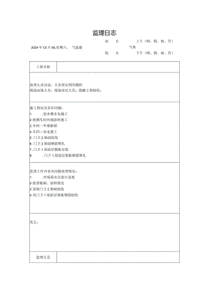 [监理资料]监理日志(15).docx