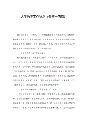 大学教学工作计划(分享十四篇).docx