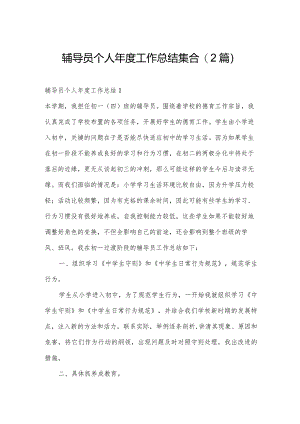 辅导员个人年度工作总结集合(2篇).docx