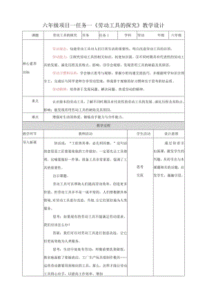 项目一任务一《劳动工具的探究》教案.docx