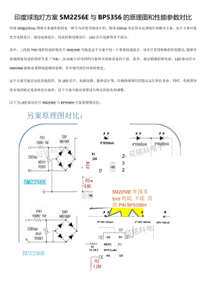 印度球泡灯方案SM2256E与BP5356的原理图和性能参数对比.docx