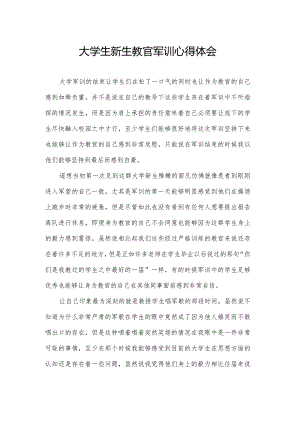 大学生新生教官军训心得体会.docx