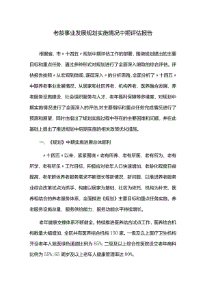 老龄事业发展规划实施情况中期评估报告.docx