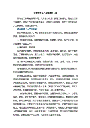 初中教师个人工作计划5篇.docx