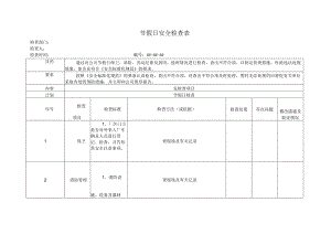 厂房节假日安全检查表.docx