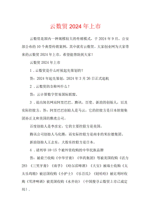 云数贸2024年上市.docx