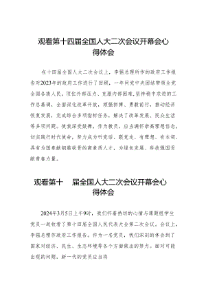 (三十七篇)观看第十四届全国人民代表大会第二次会议精神的心得体会.docx