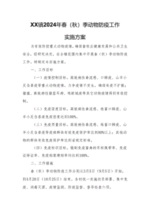 XX镇2024年春（秋）季动物防疫工作实施方案.docx