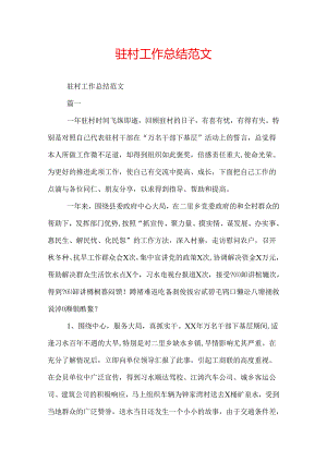 驻村工作总结范文.docx