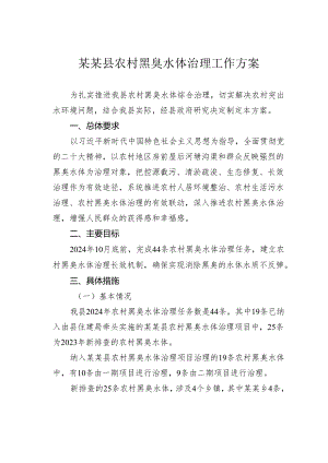 某某县农村黑臭水体治理工作方案.docx