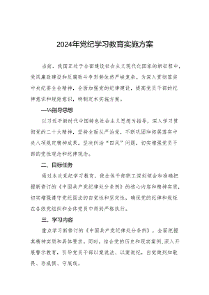 (13篇)2024年党纪学习教育计划方案.docx