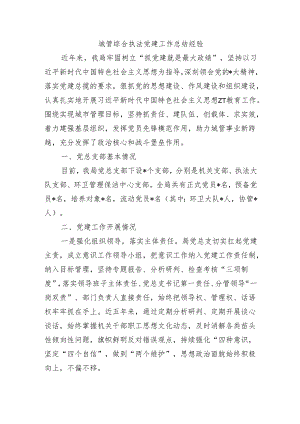 城管综合执法党建工作总结经验.docx