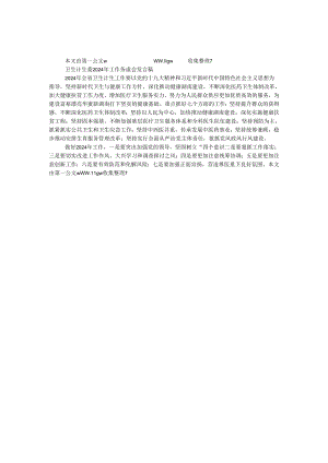 卫生计生委2024年工作务虚会发言稿.docx