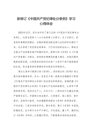 2024新修订中国共产党纪律处分条例六项纪律研讨发言稿(14篇).docx