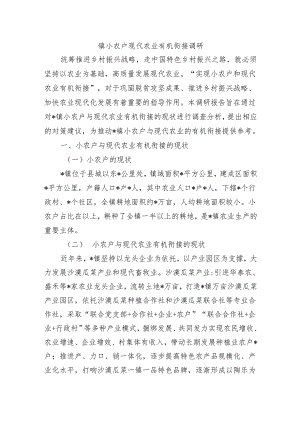 镇小农户现代农业有机衔接调研.docx