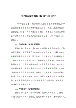 2024年党纪学习教育六大纪律研讨发言七篇.docx
