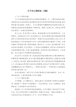 三下乡心得体会（3篇）.docx