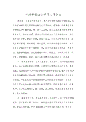 青年干部培训学习心得体会代表发言.docx