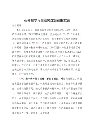 在考察学习总结务虚会议的发言.docx