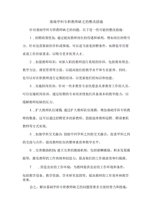 基础学科专职教师缺乏的整改措施.docx