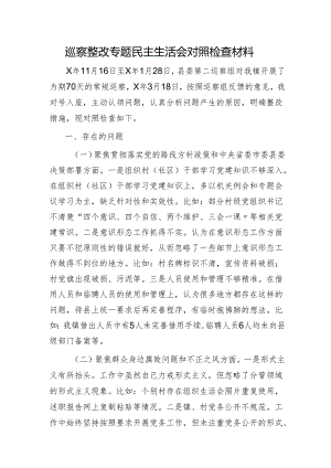 巡察整改专题民主生活会个人对照检查2600字（乡镇）.docx