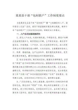 某某县干部“包村联户”工作制度要点.docx