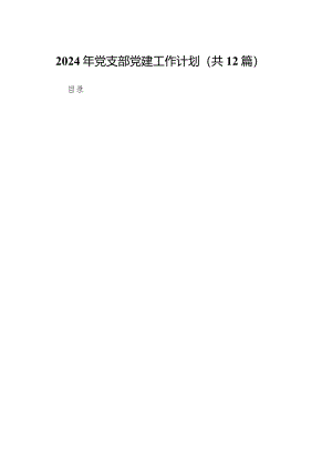 2024年党支部党建工作计划(12篇合集).docx