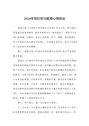 2024年党纪学习教育活动心得体会研讨发言材料(11篇).docx
