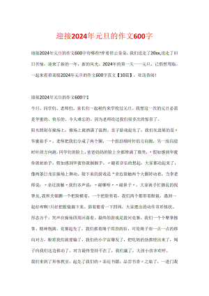 迎接2024年元旦的作文600字.docx